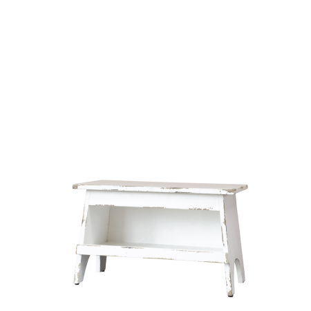 Holz Hocker Bank Shabby weiß